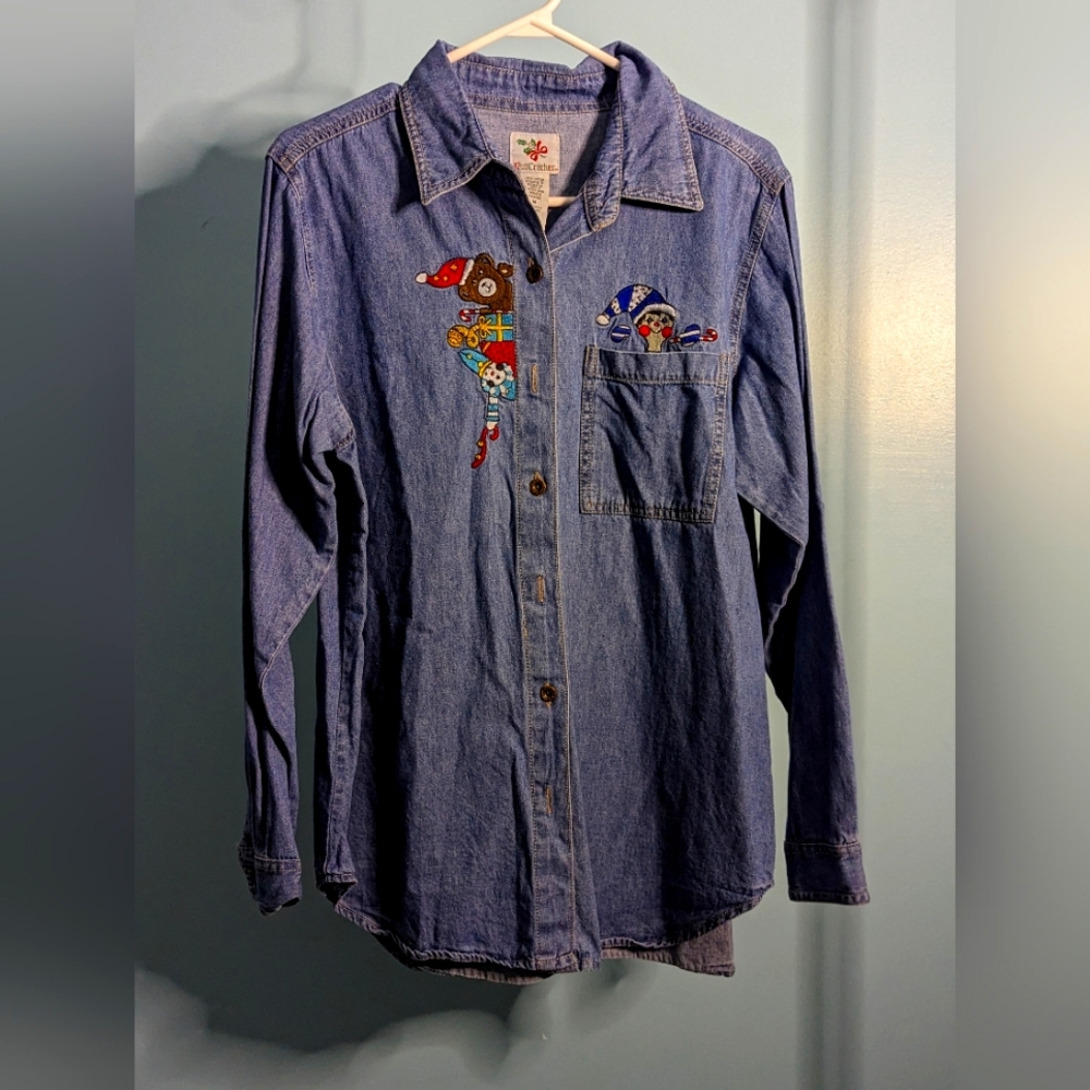 Vintage Jean Embroidered Shirt